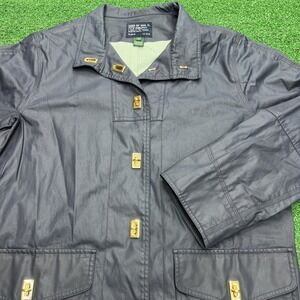 Ralph Lauren Dry Good Wax Canvas Rain Jacket Blue Women Size Medium